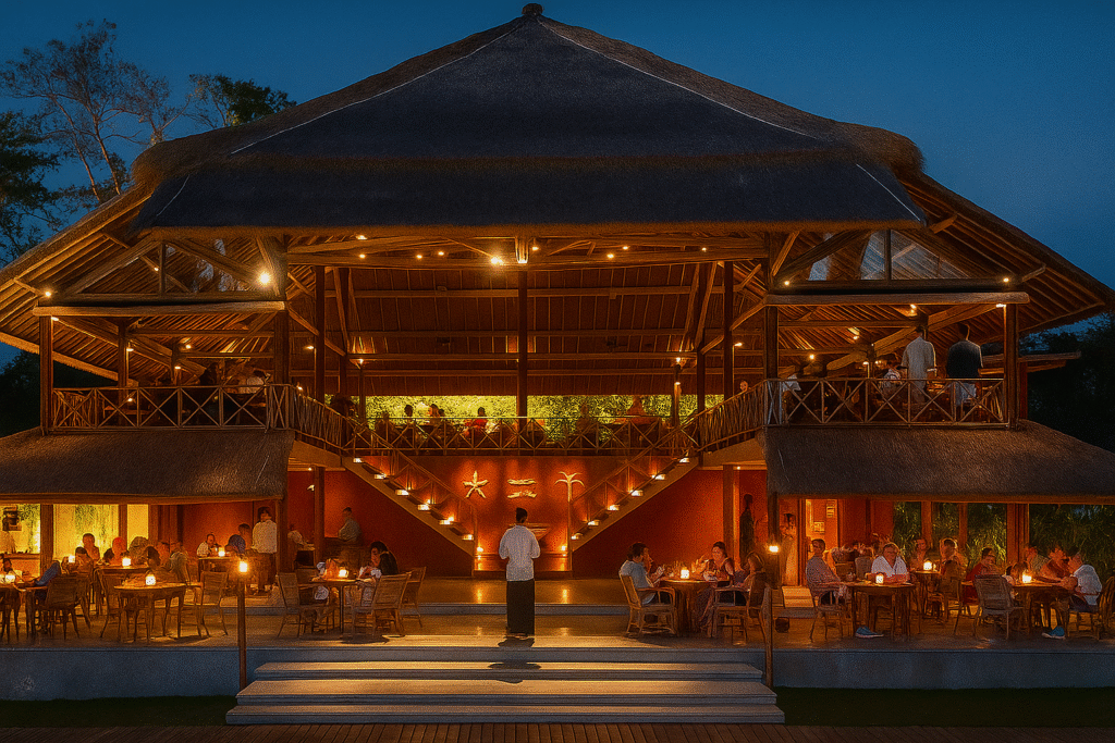 La Lucciola beachfront restaurant in Seminyak, Bali offering Italian seafood with ocean view